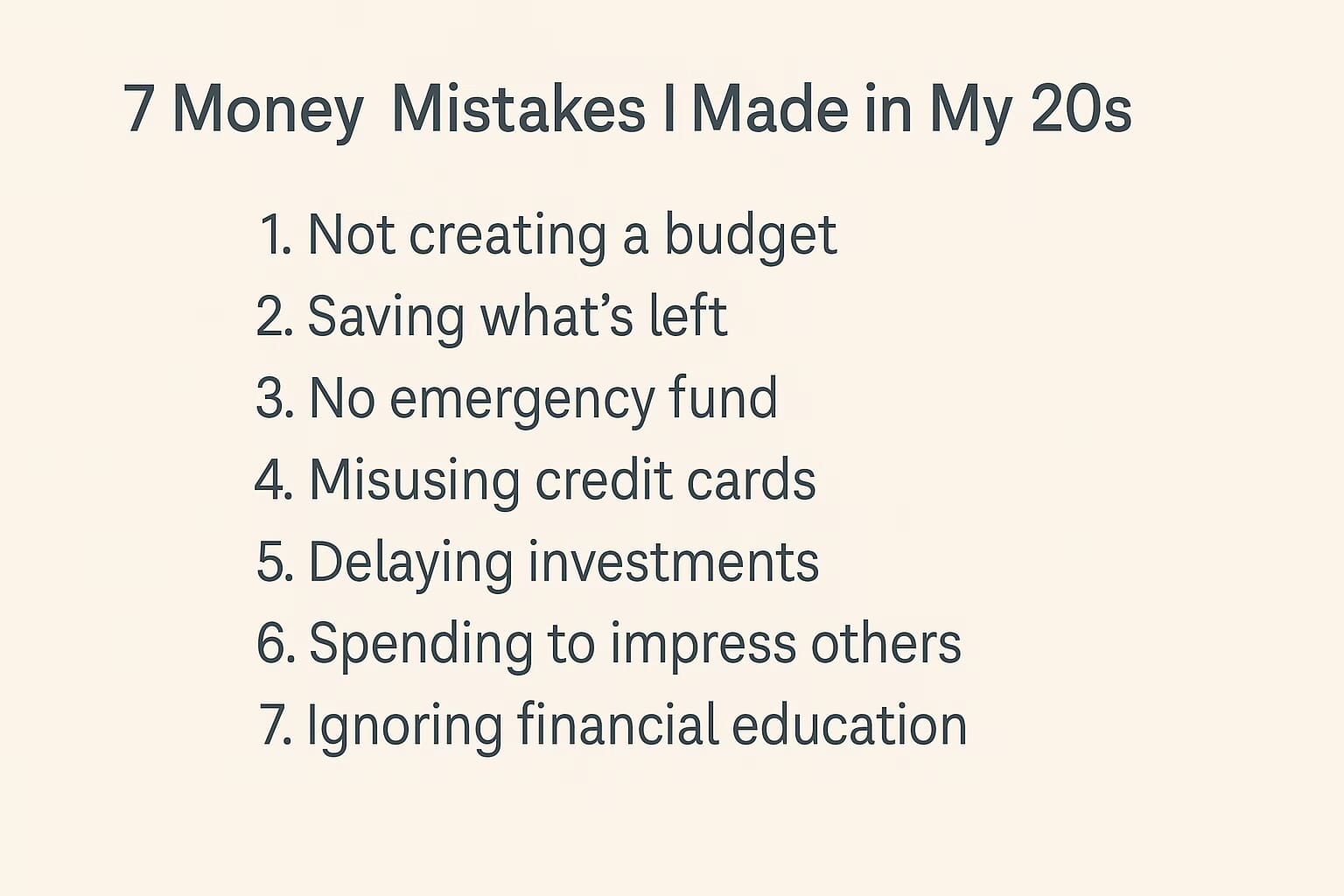 financial Mistakes